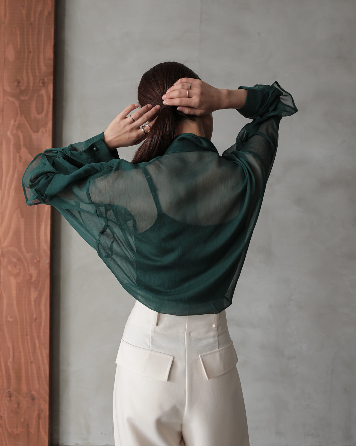 shirt collar frill blouse