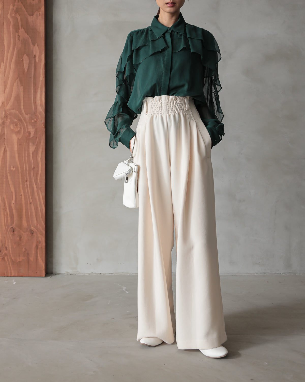shirt collar frill blouse