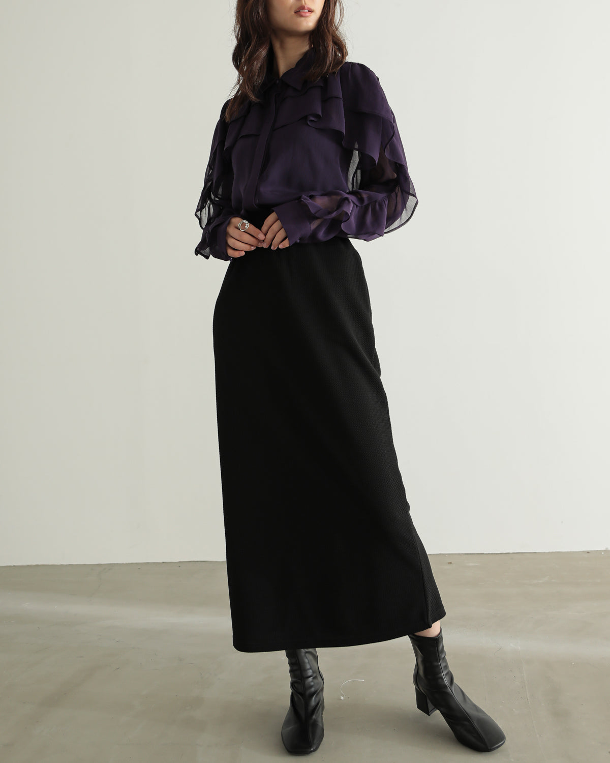 shirt collar frill blouse