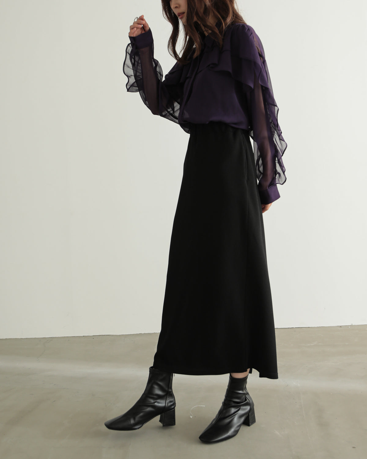 shirt collar frill blouse