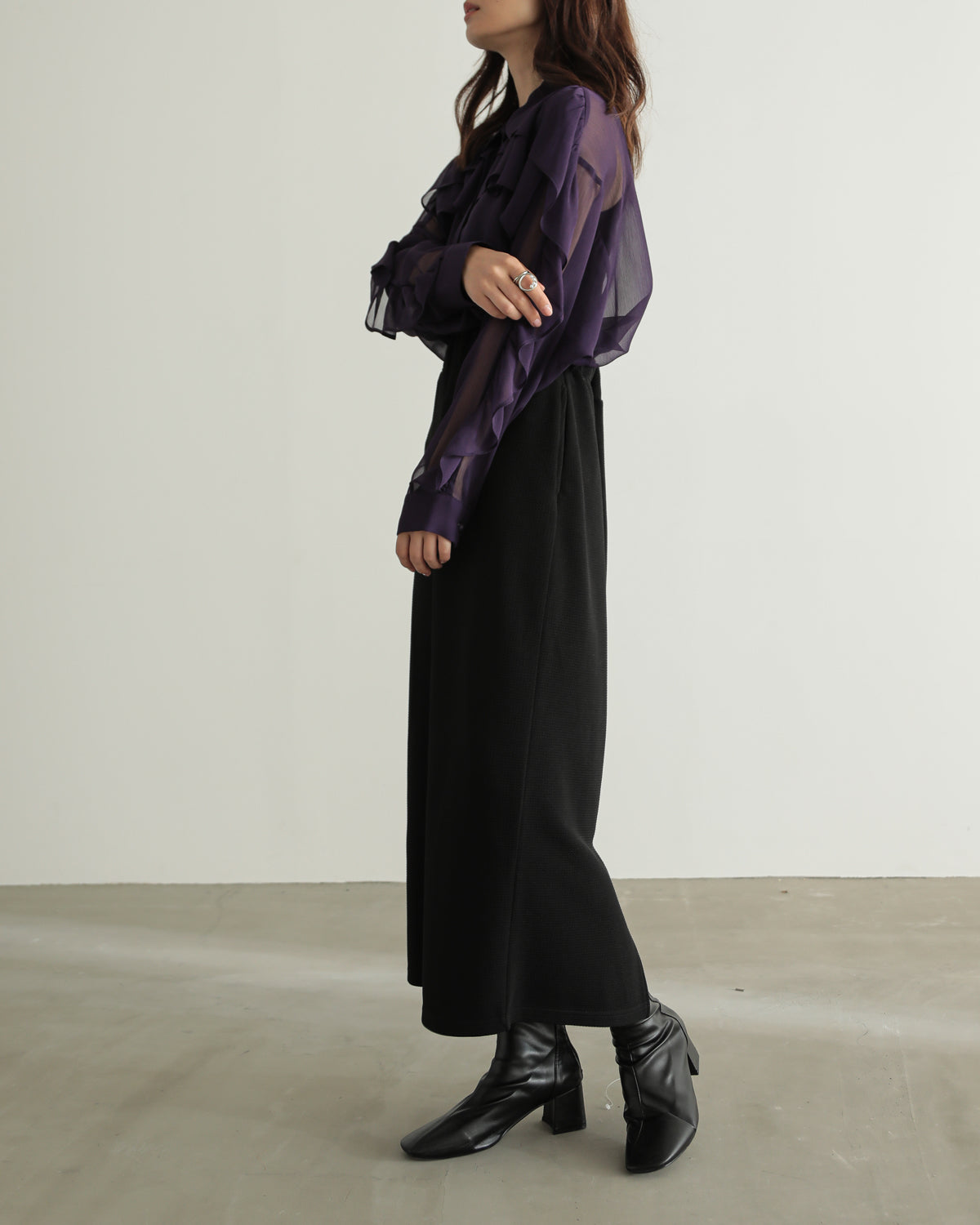shirt collar frill blouse