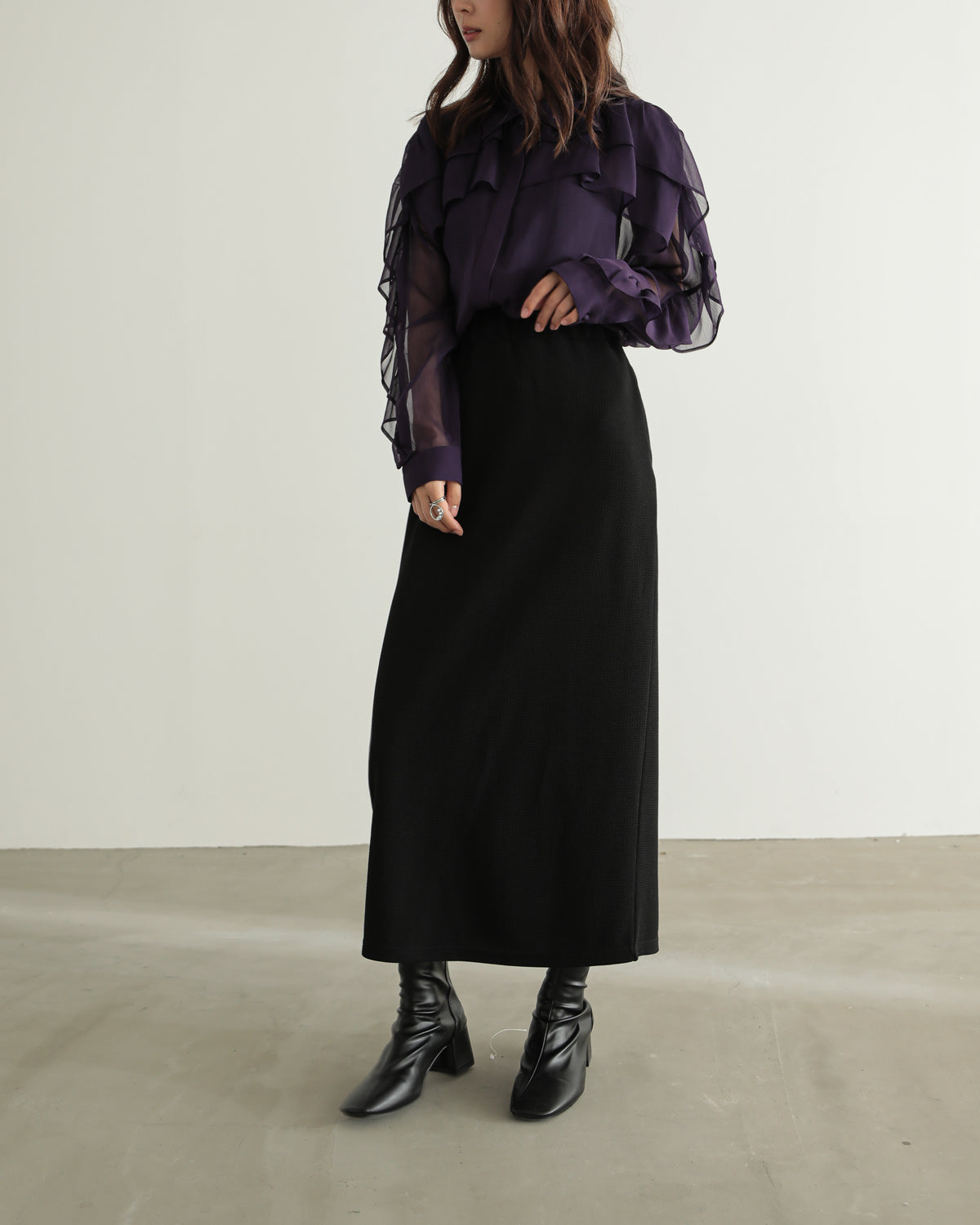 shirt collar frill blouse