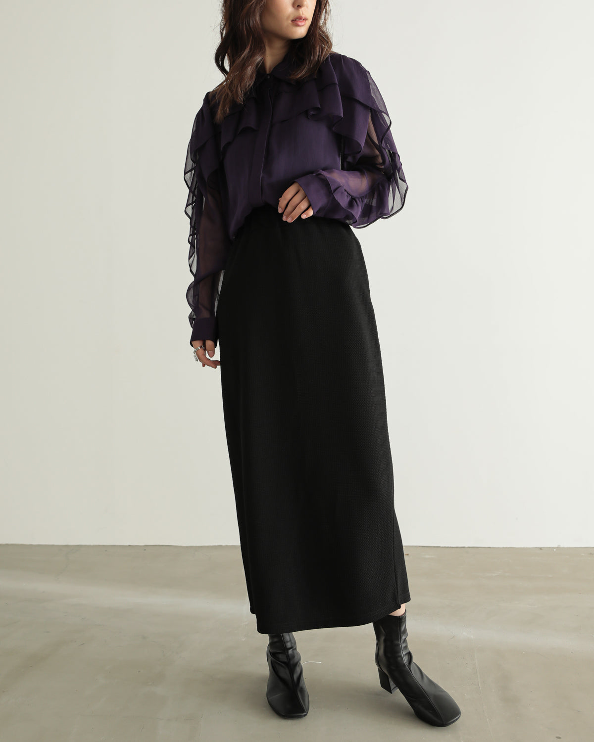 shirt collar frill blouse