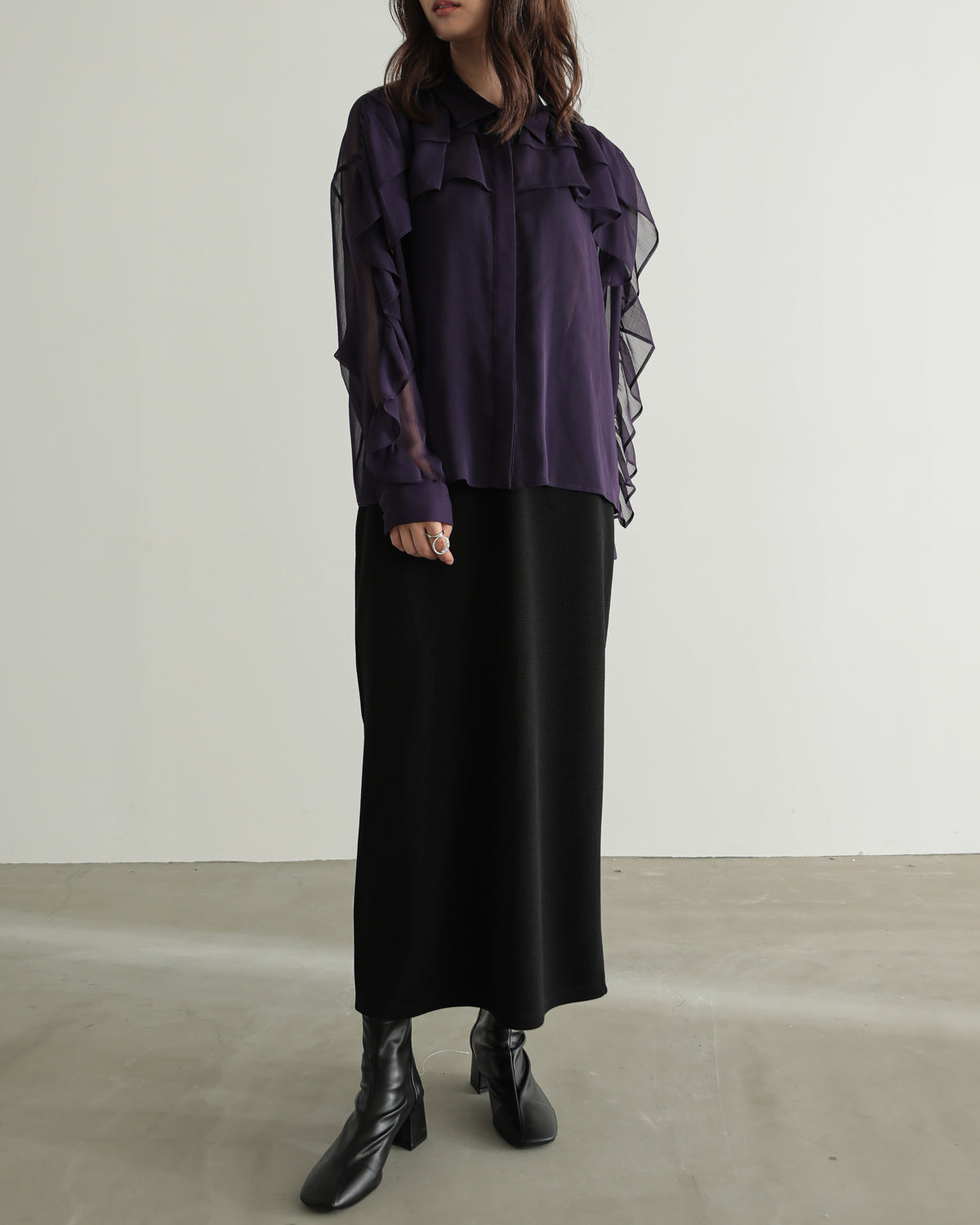 shirt collar frill blouse