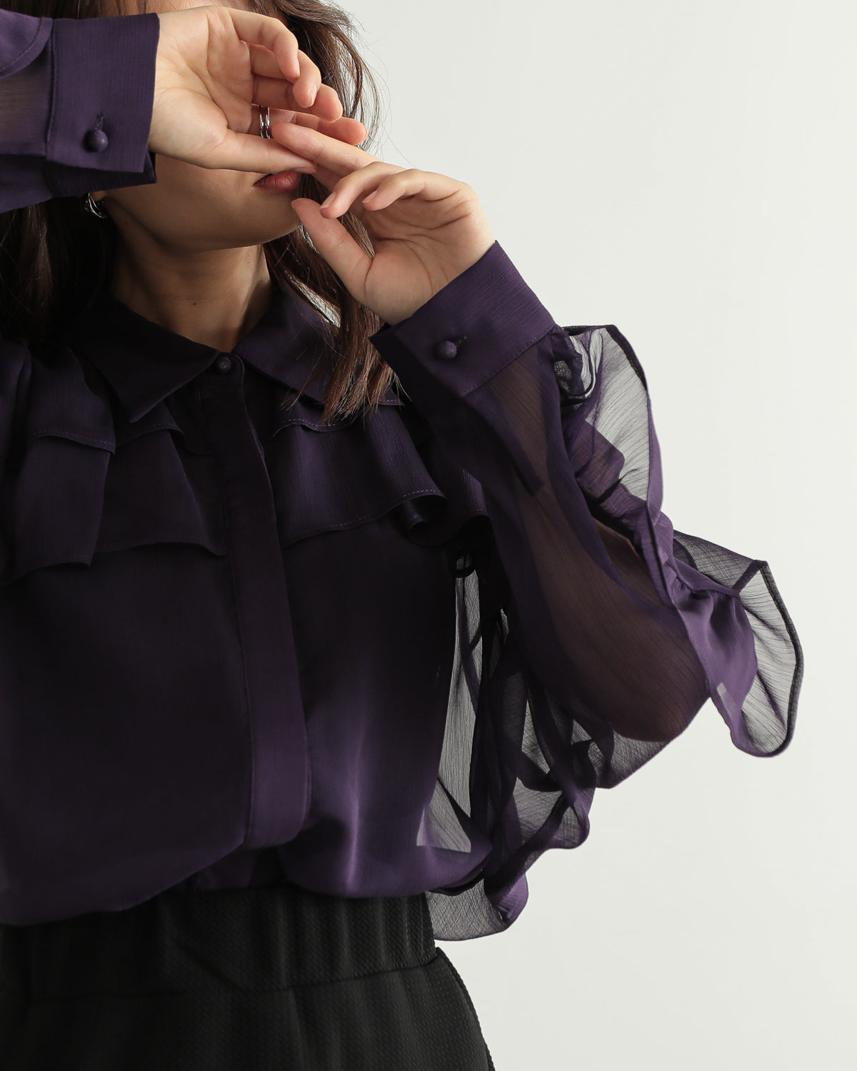 shirt collar frill blouse