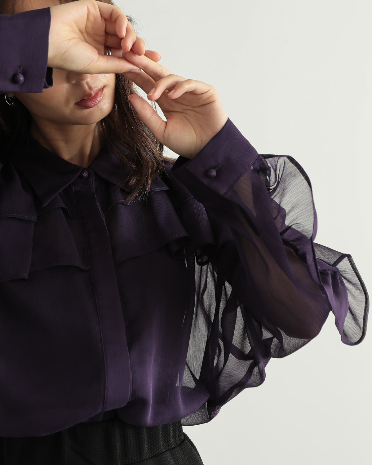 shirt collar frill blouse