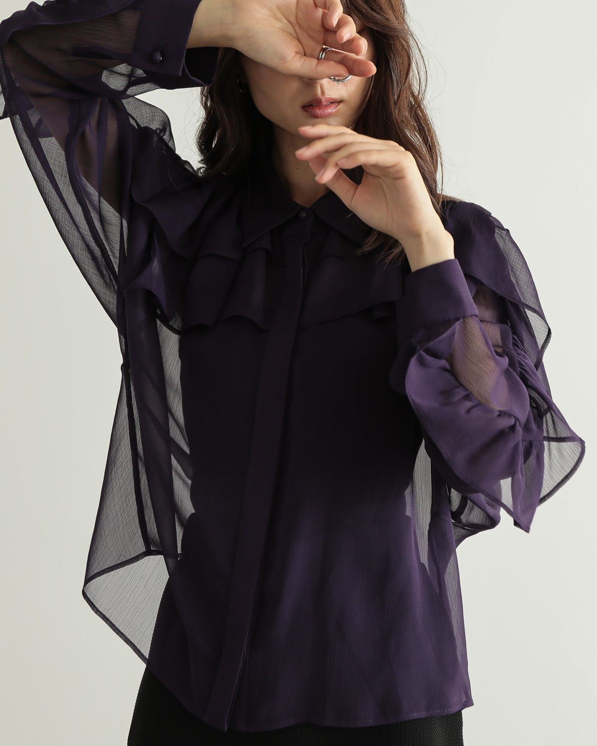 shirt collar frill blouse