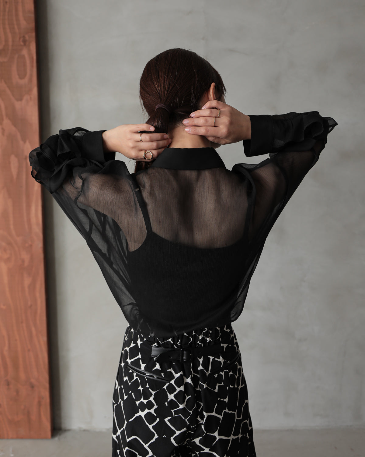 shirt collar frill blouse