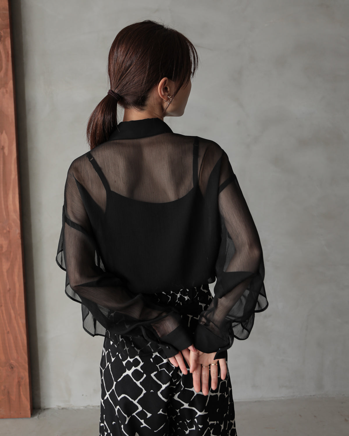 shirt collar frill blouse