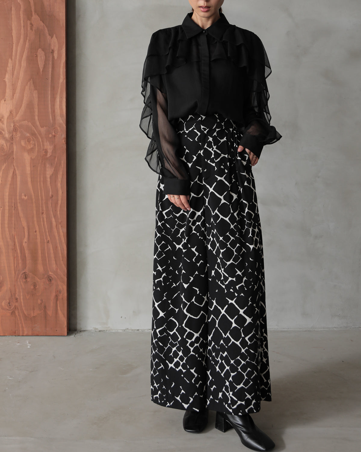 shirt collar frill blouse