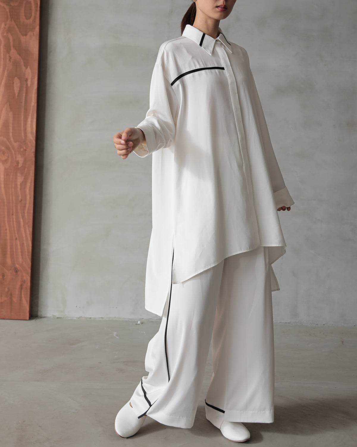 silk look long shirt