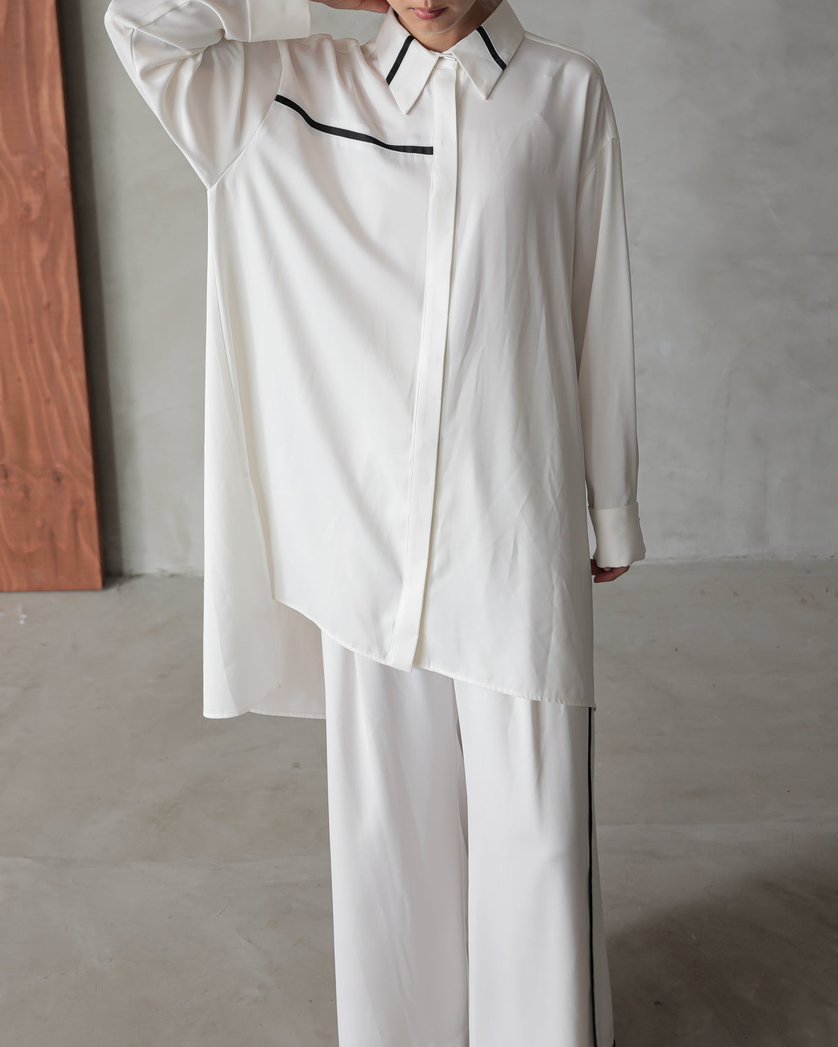 silk look long shirt