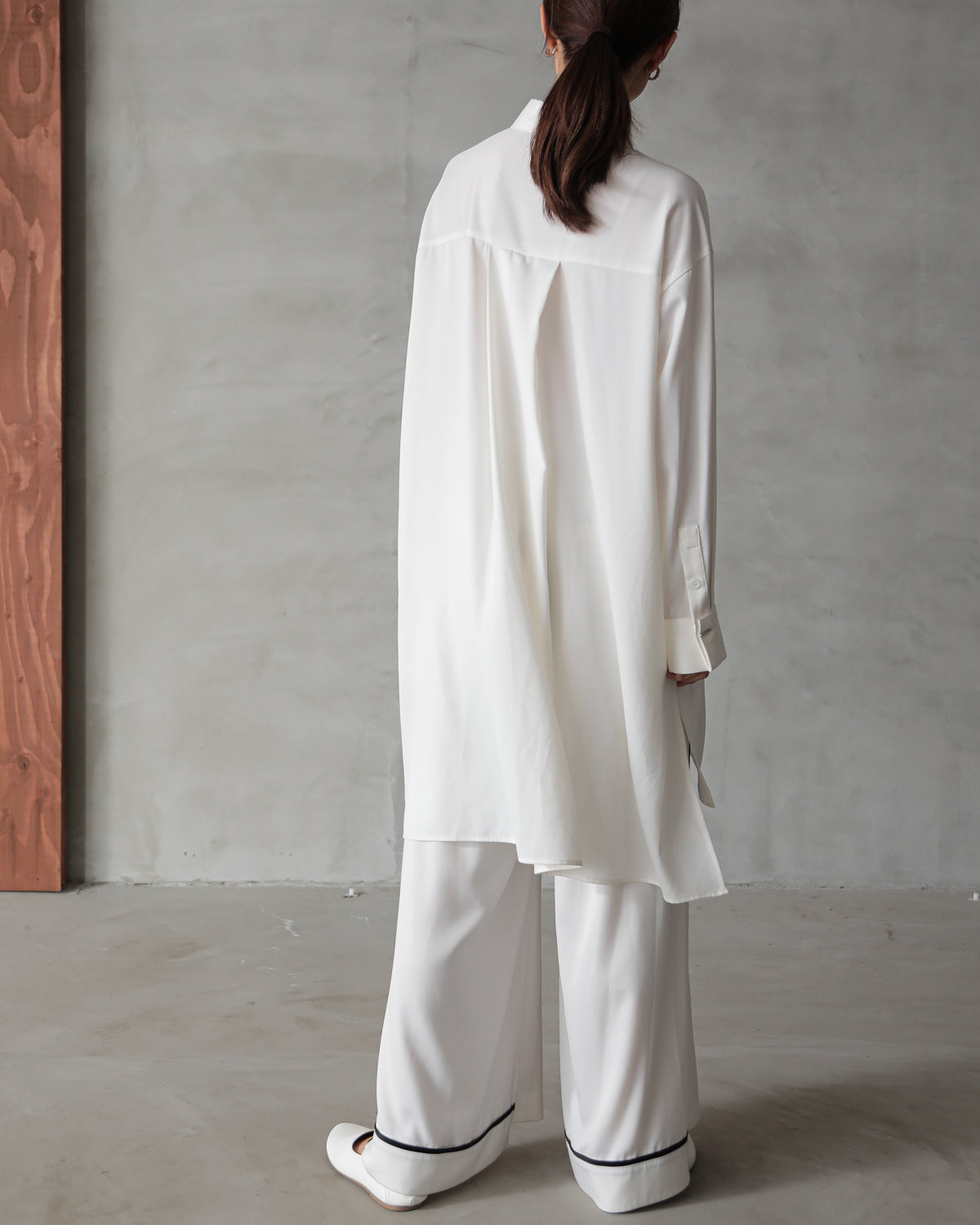 silk look long shirt