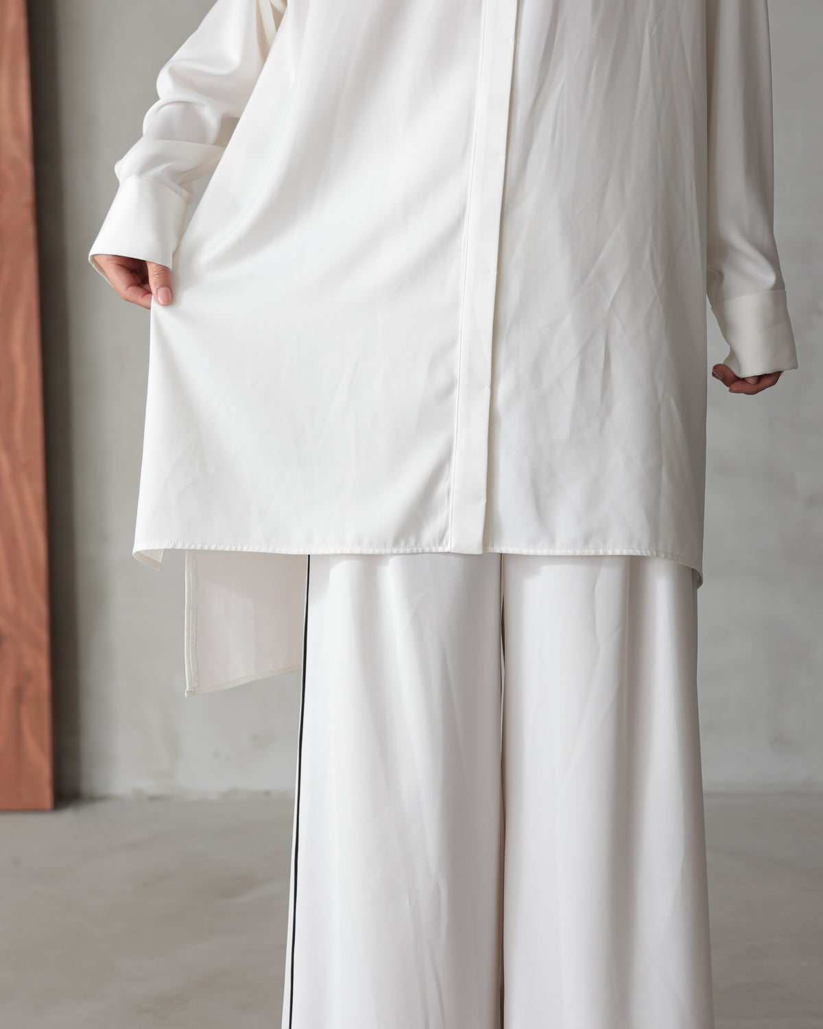 silk look long shirt