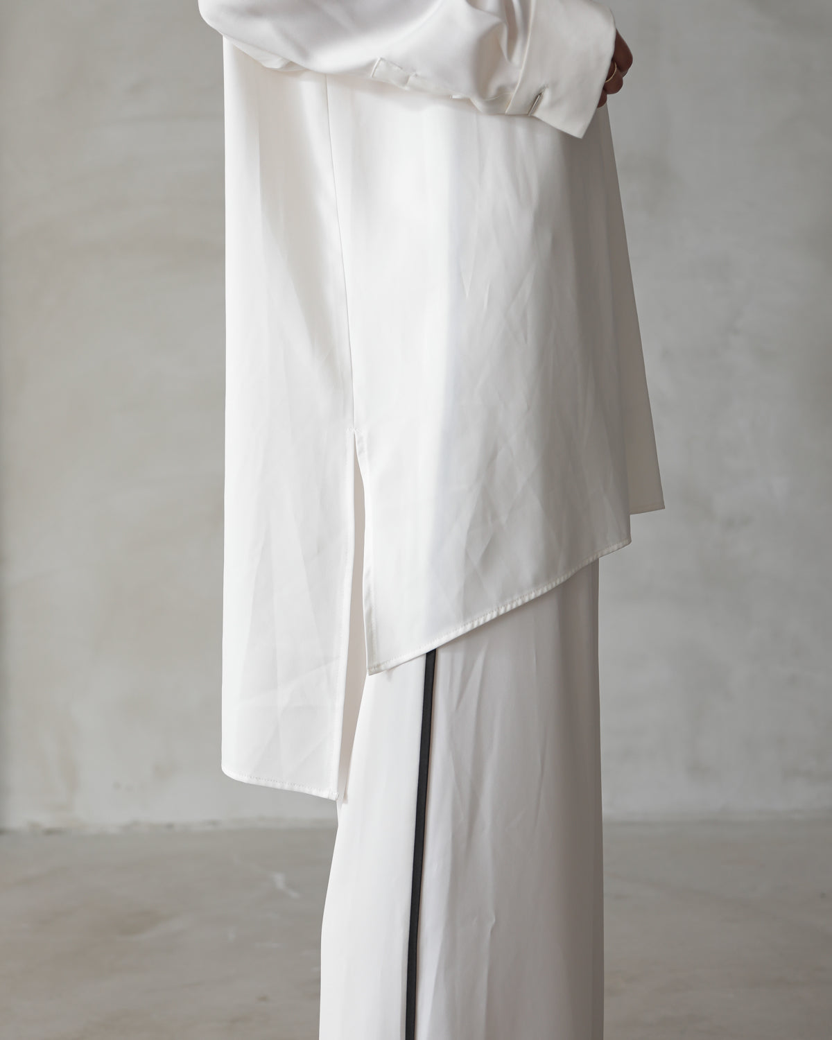 silk look long shirt