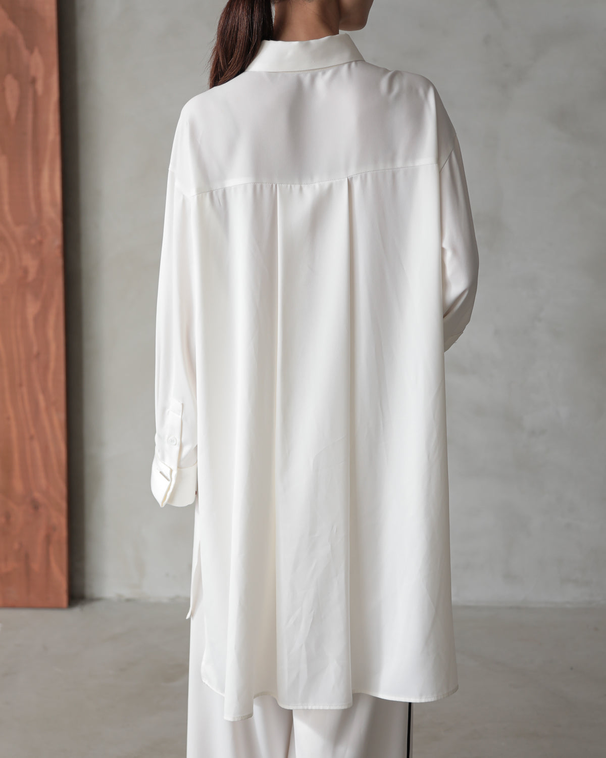 silk look long shirt