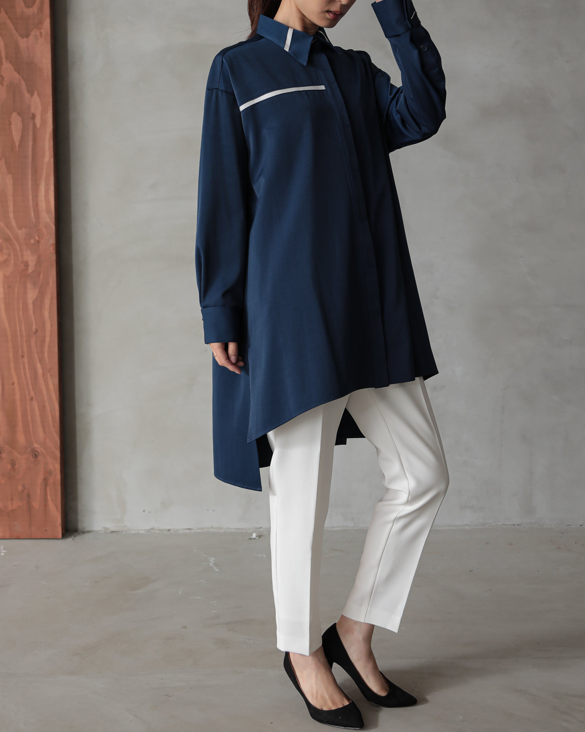 silk look long shirt