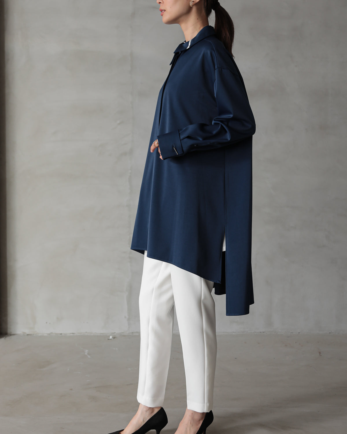 silk look long shirt