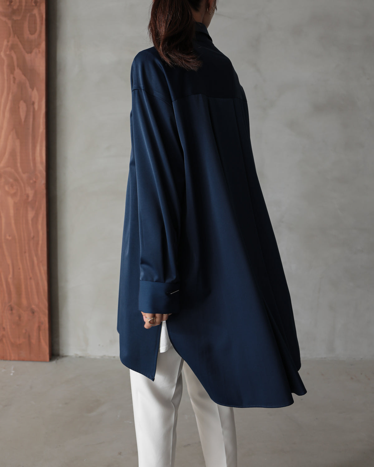 silk look long shirt