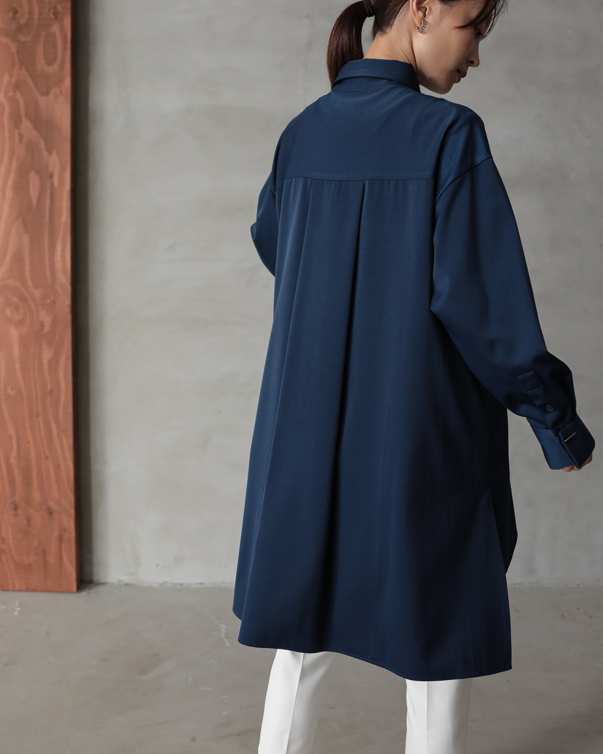 silk look long shirt