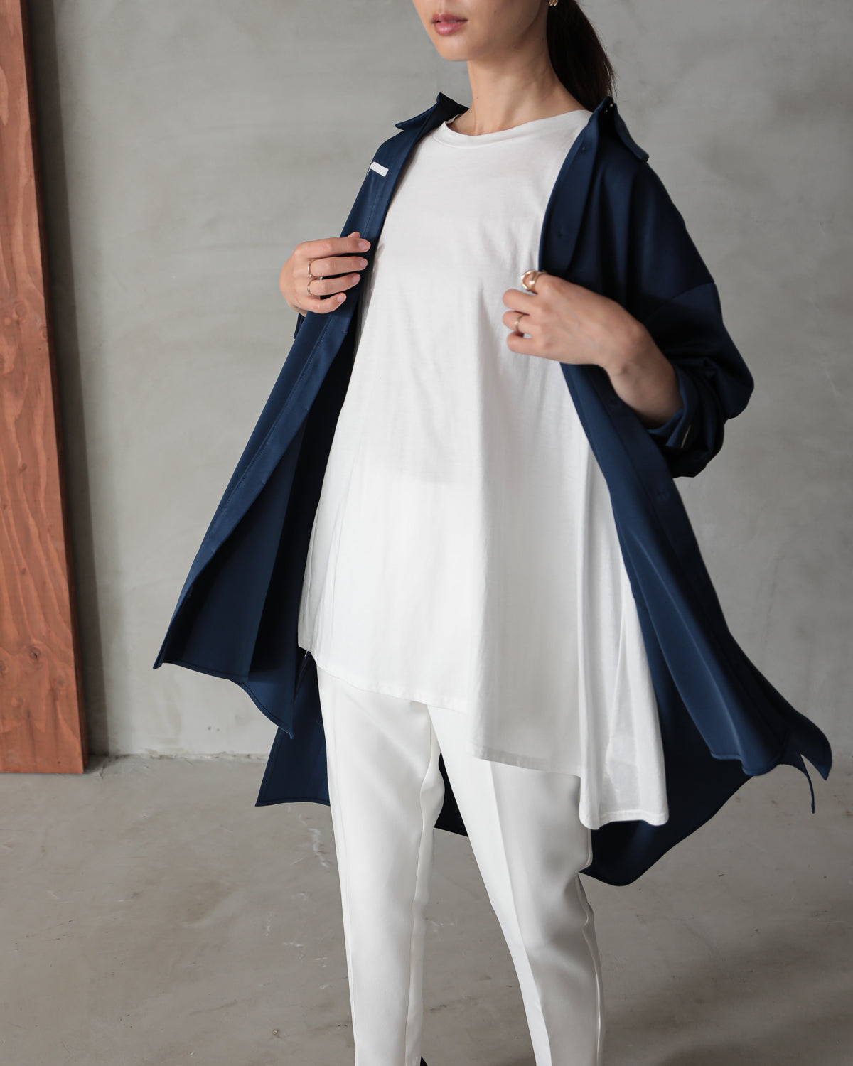 silk look long shirt