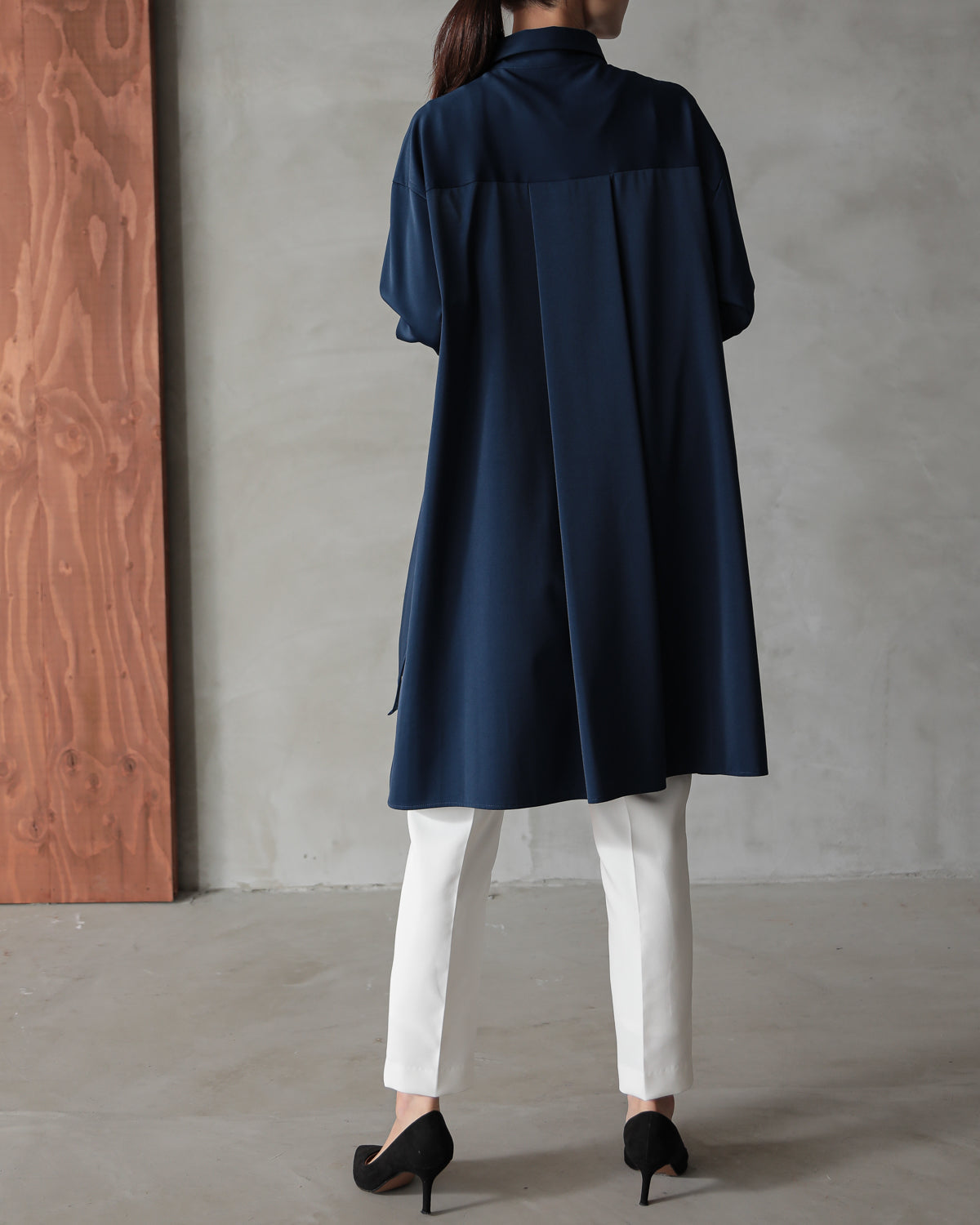 silk look long shirt