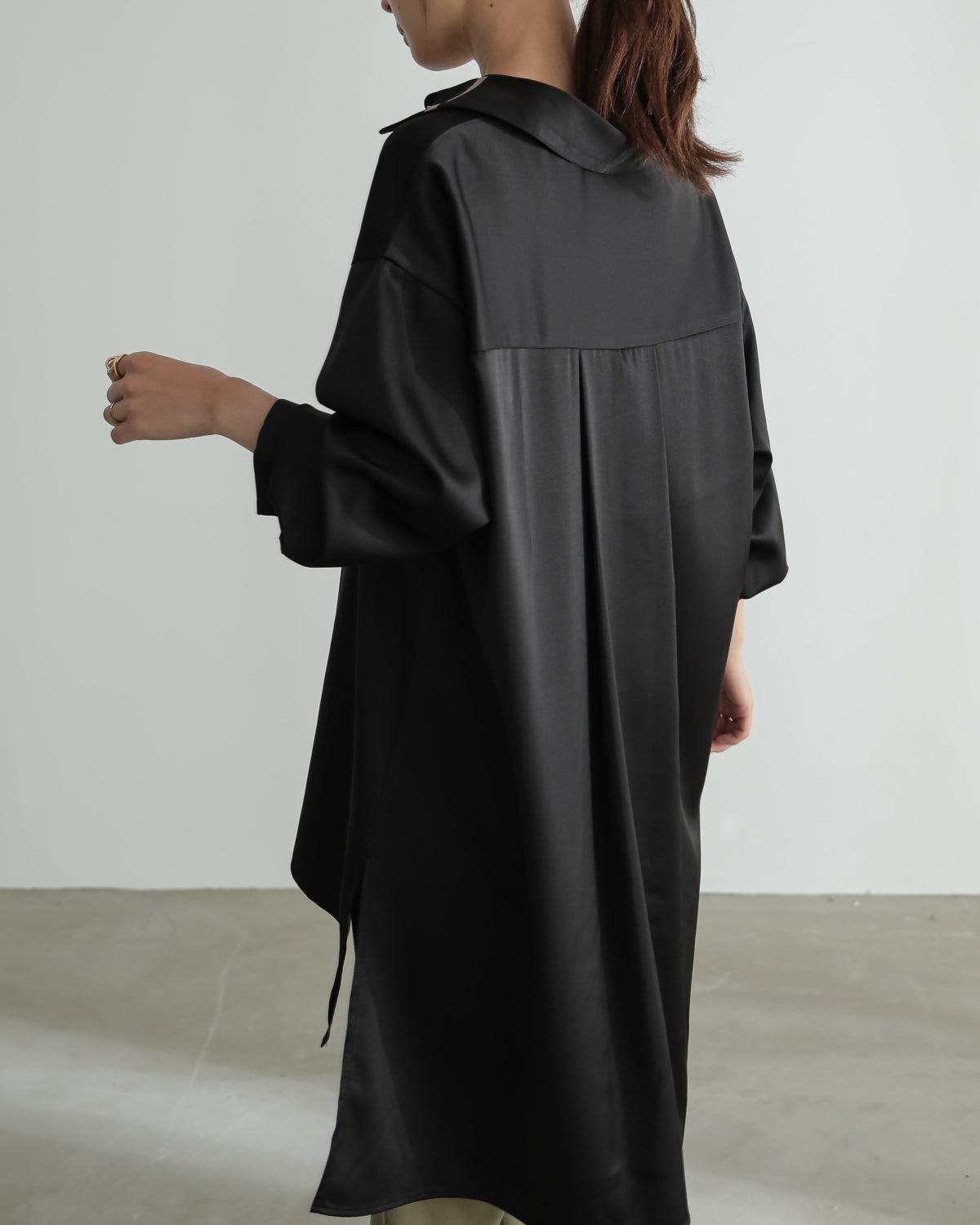 silk look long shirt