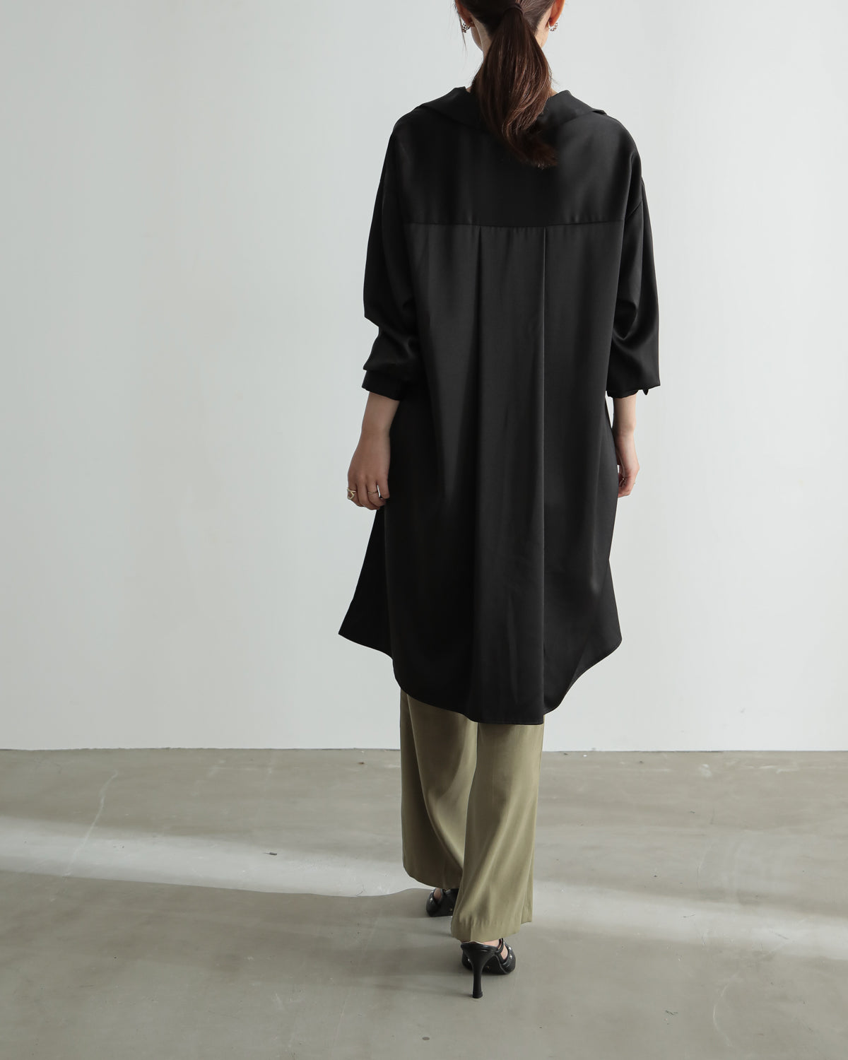 silk look long shirt