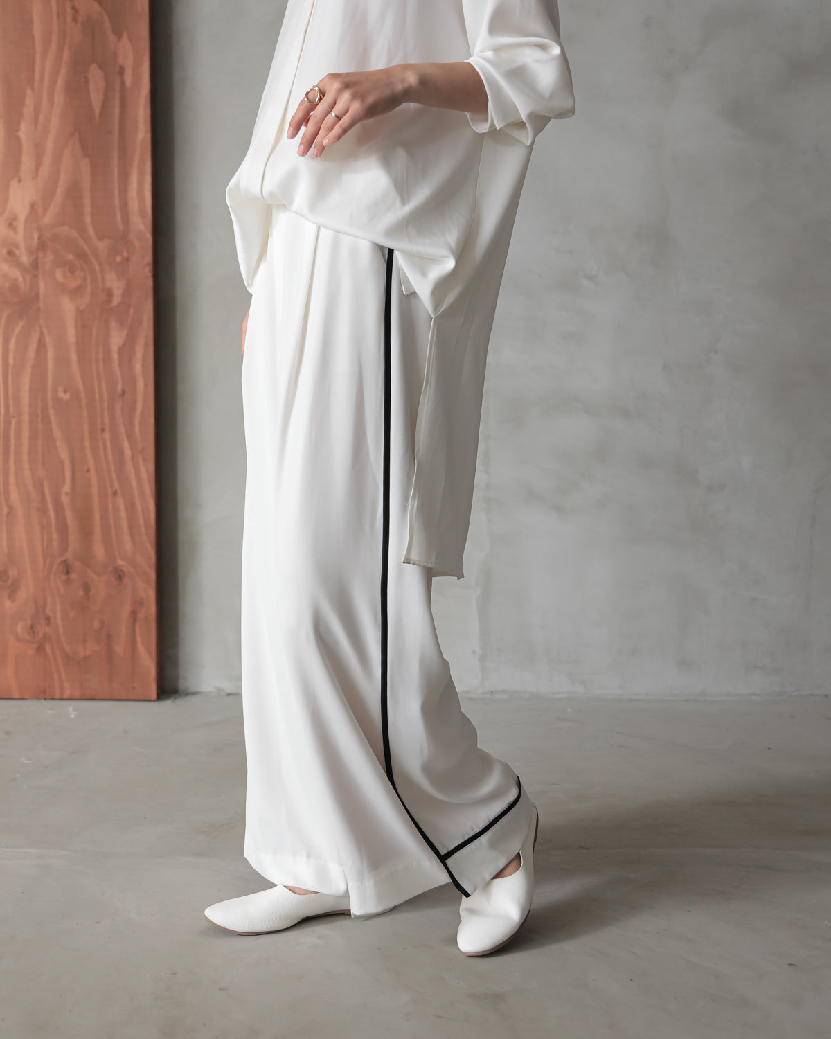 silk look wide pants