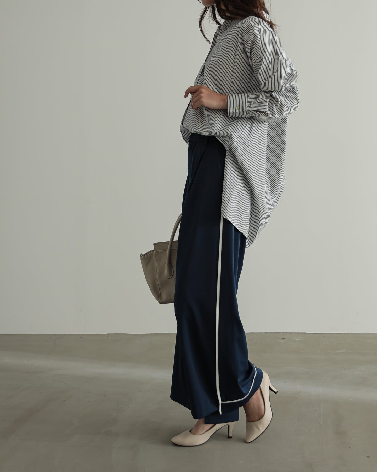 silk look wide pants