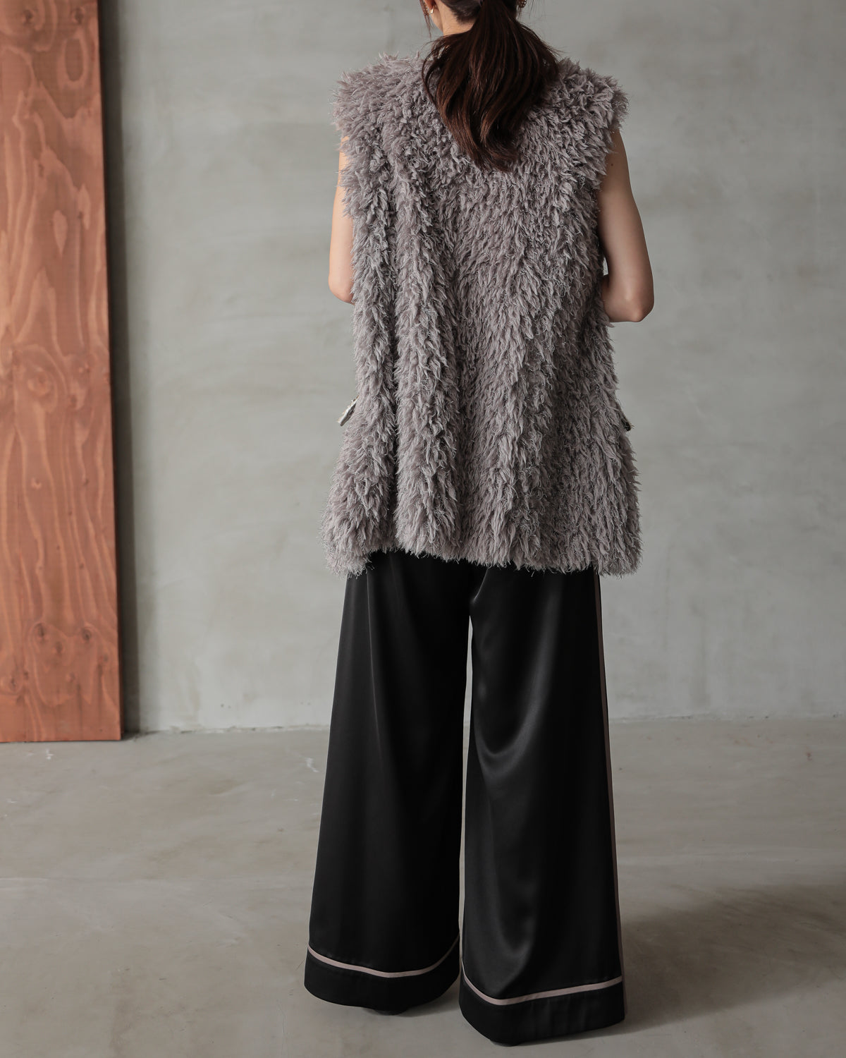 silk look wide pants