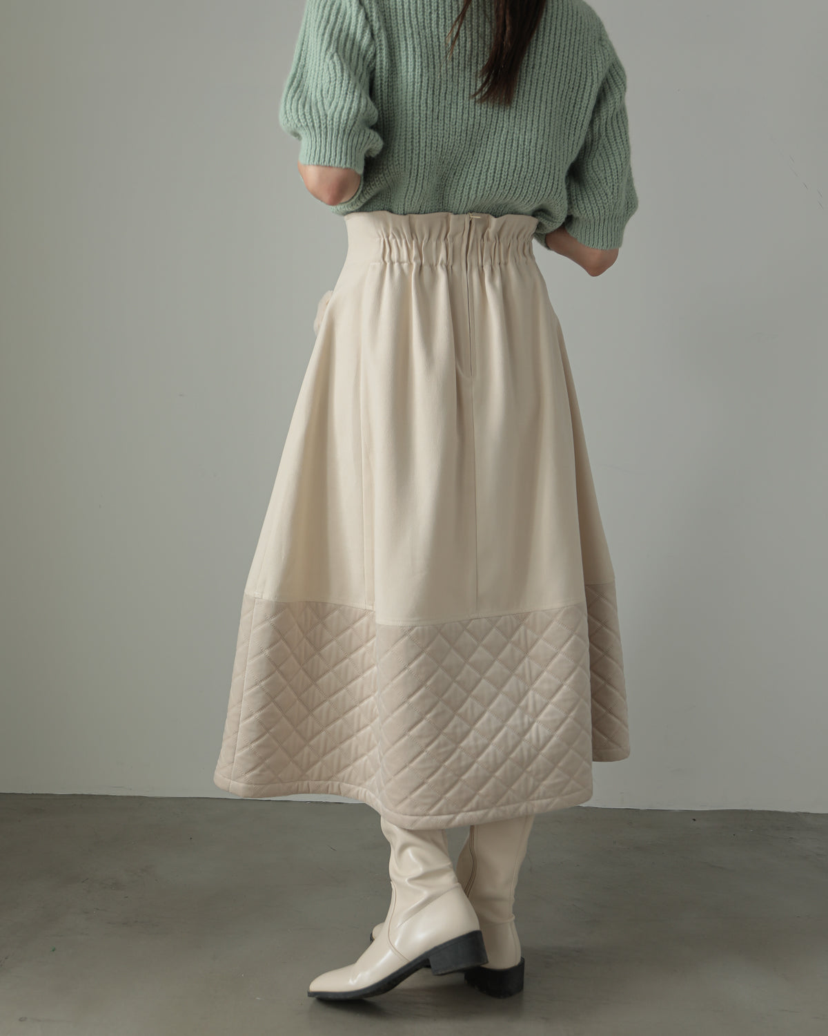 quilt pocket fur skirt