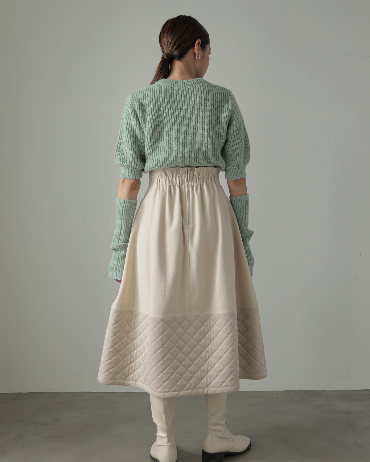 quilt pocket fur skirt