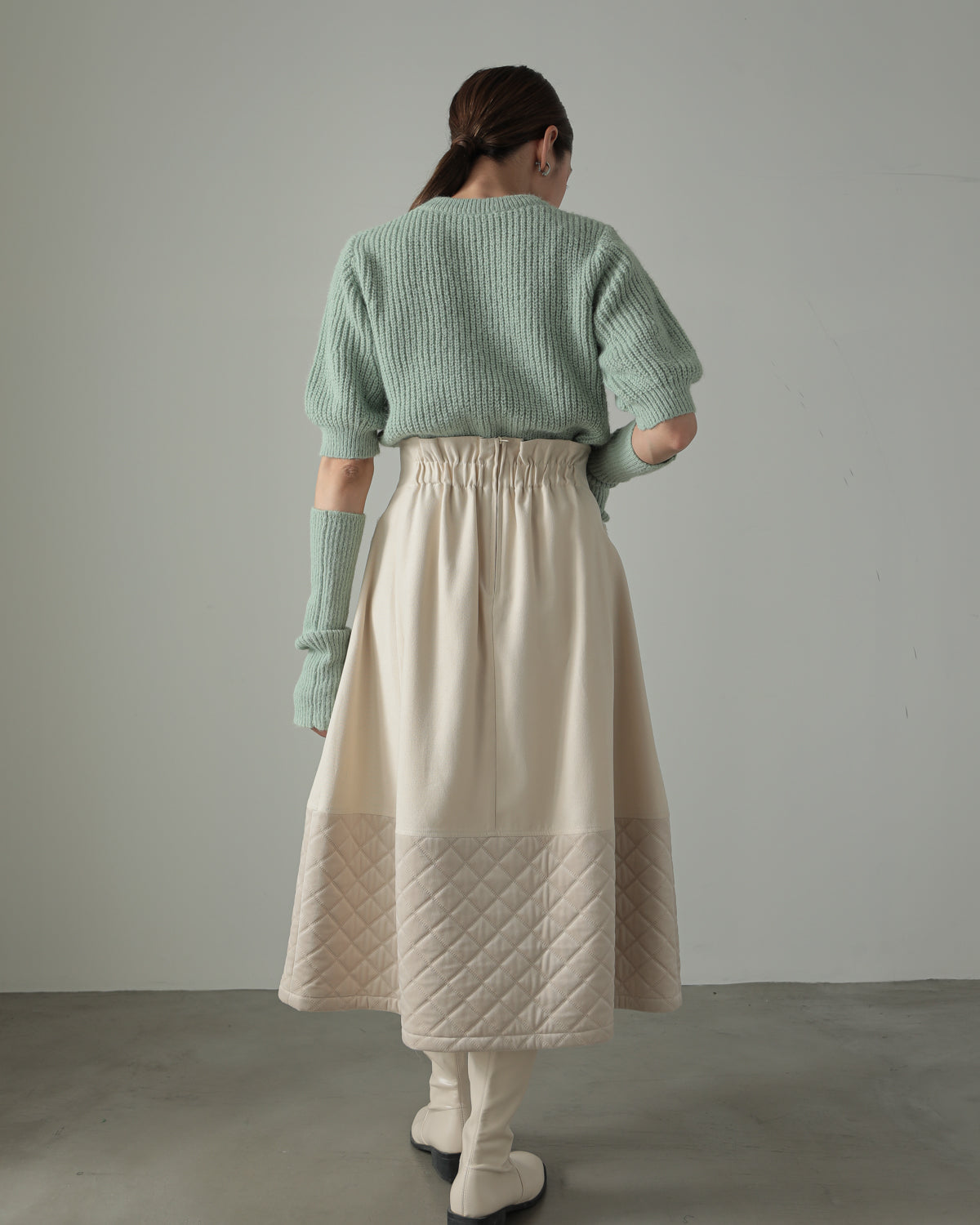 quilt pocket fur skirt