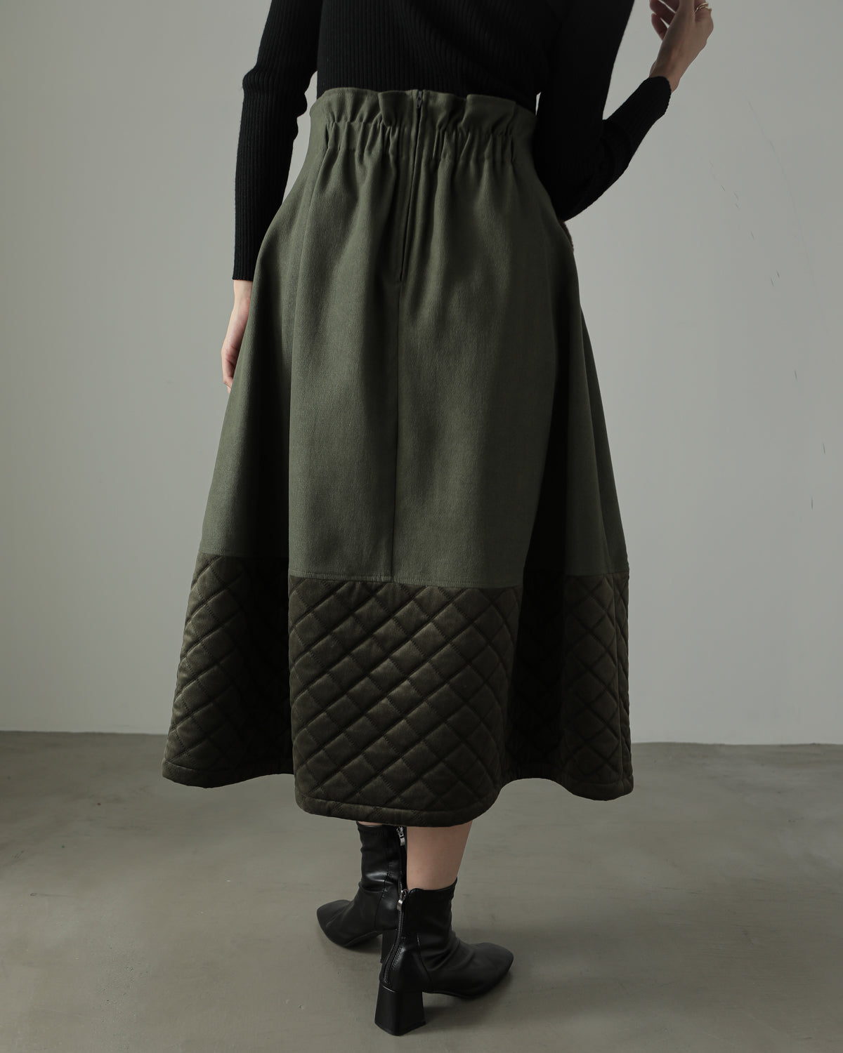 quilt pocket fur skirt