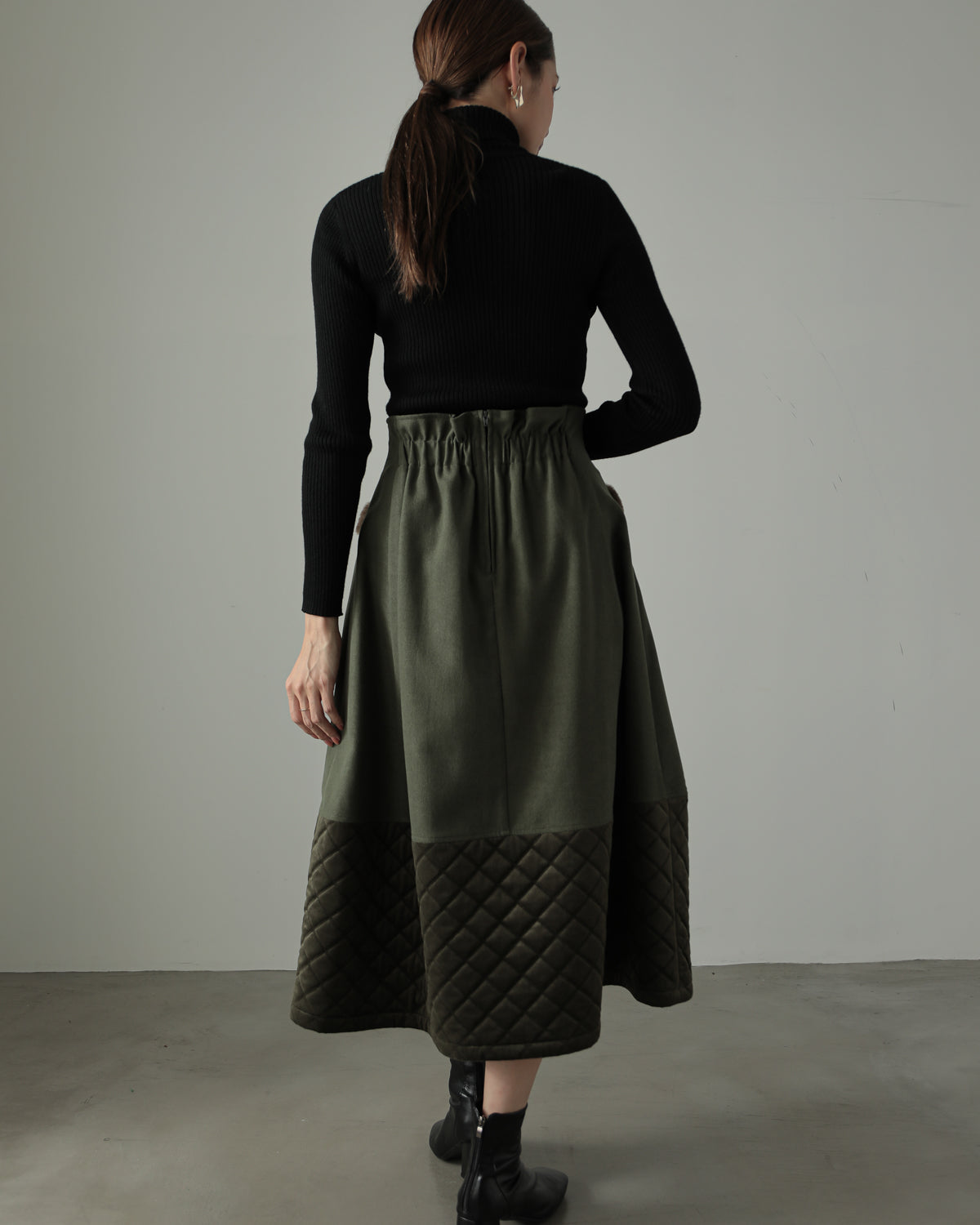 quilt pocket fur skirt