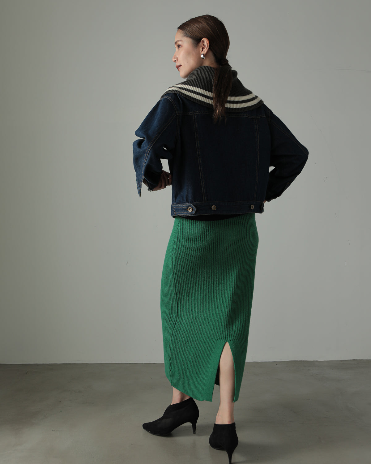 collar knit denim G Jumper