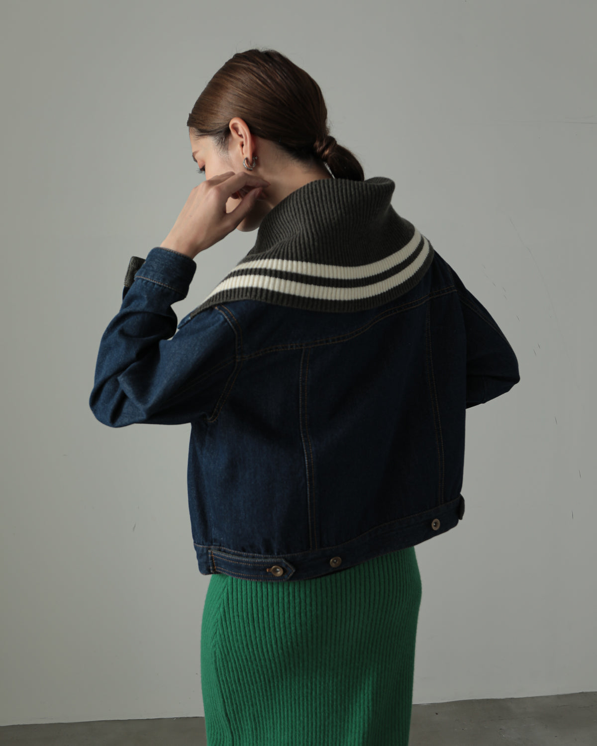 collar knit denim G Jumper