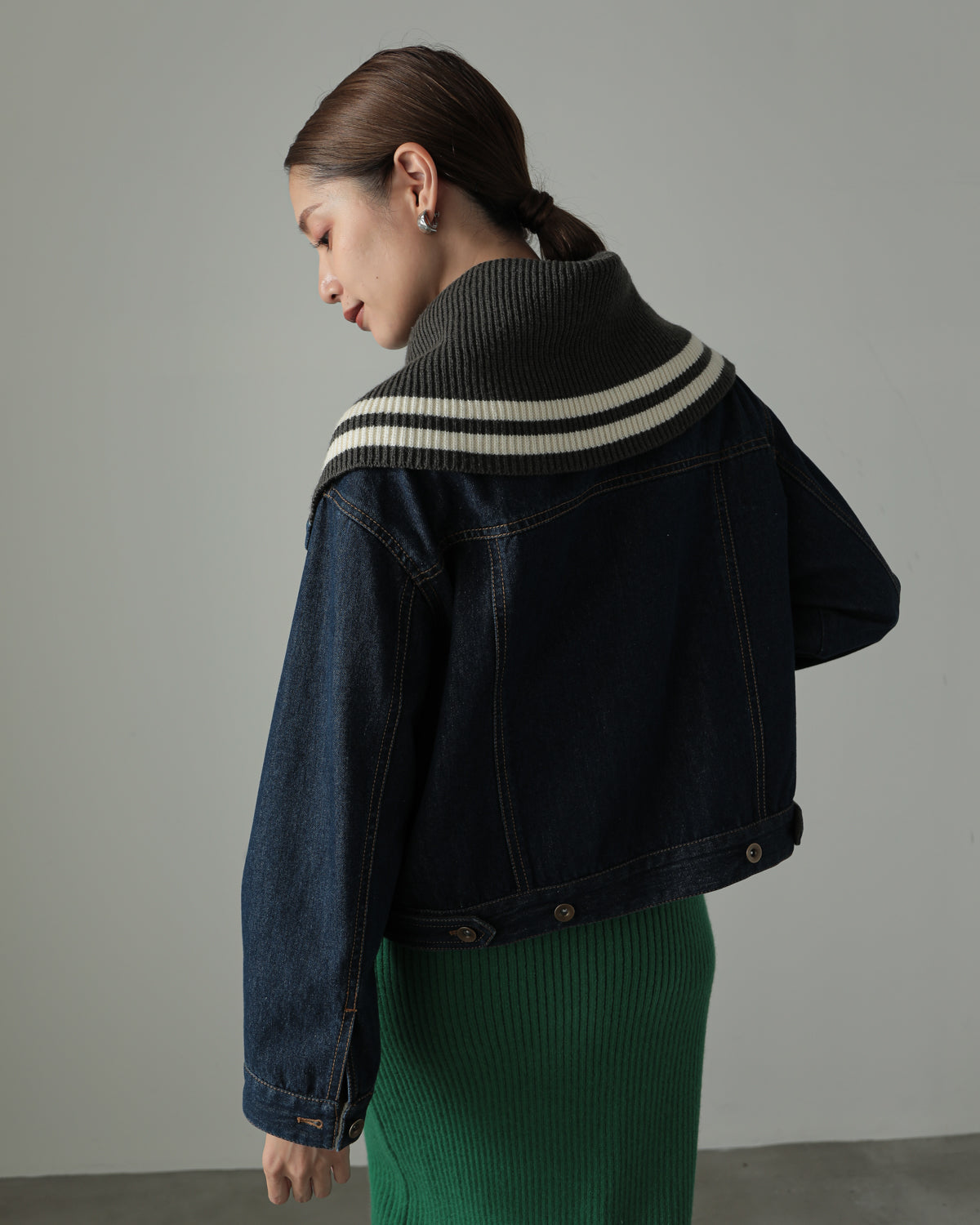 collar knit denim G Jumper