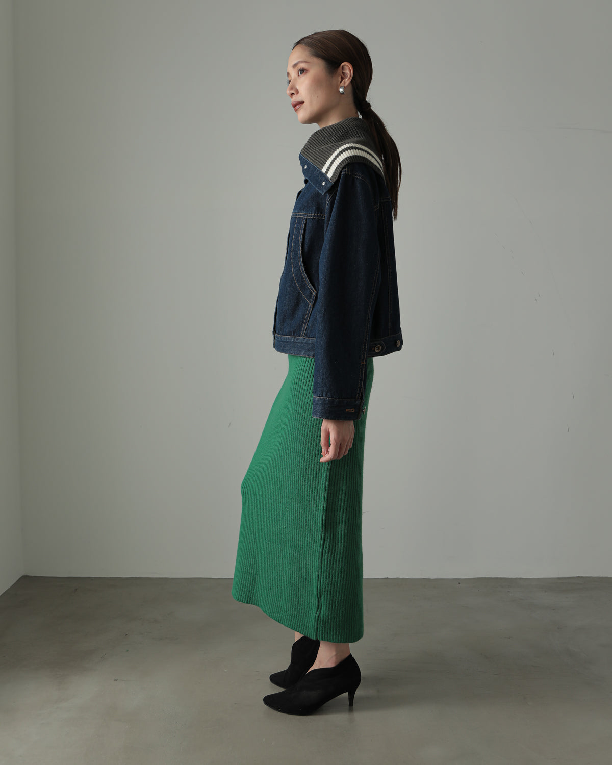collar knit denim G Jumper