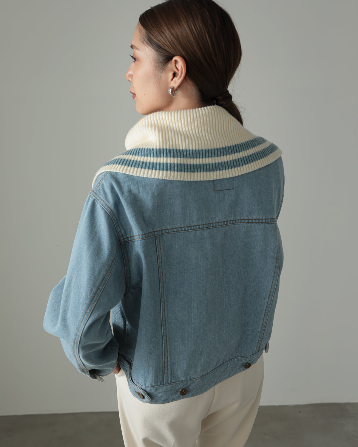 collar knit denim G Jumper
