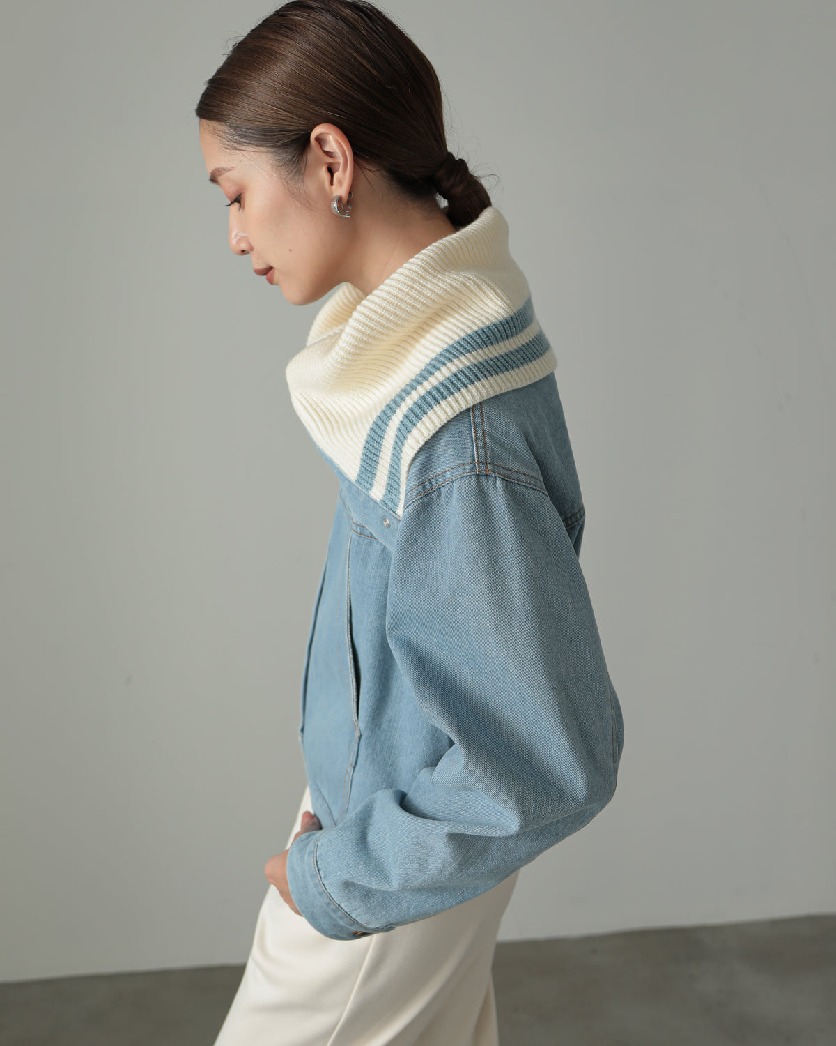 collar knit denim G Jumper