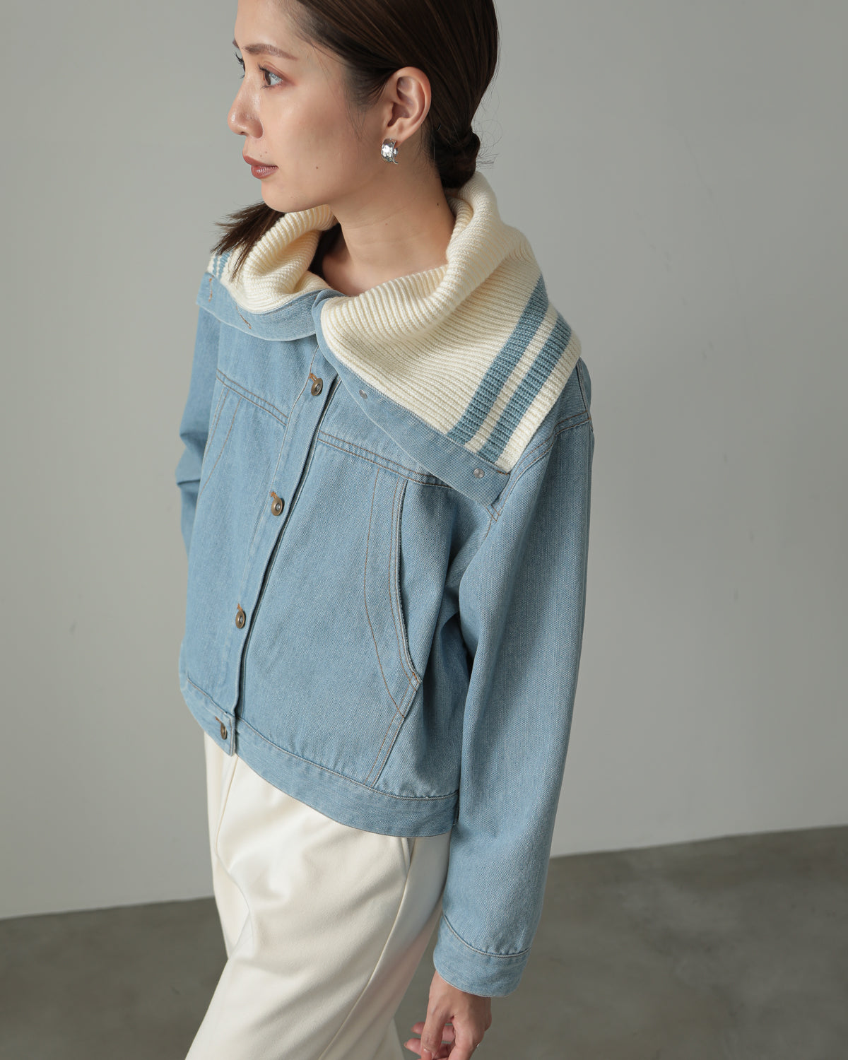 collar knit denim G Jumper