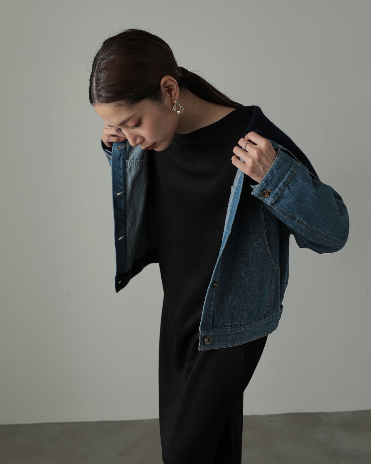collar knit denim G Jumper