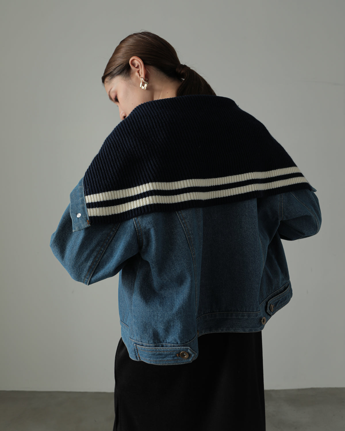 collar knit denim G Jumper