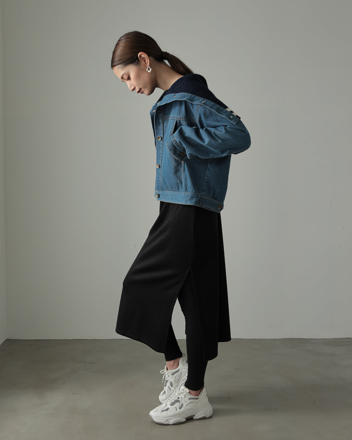 collar knit denim G Jumper