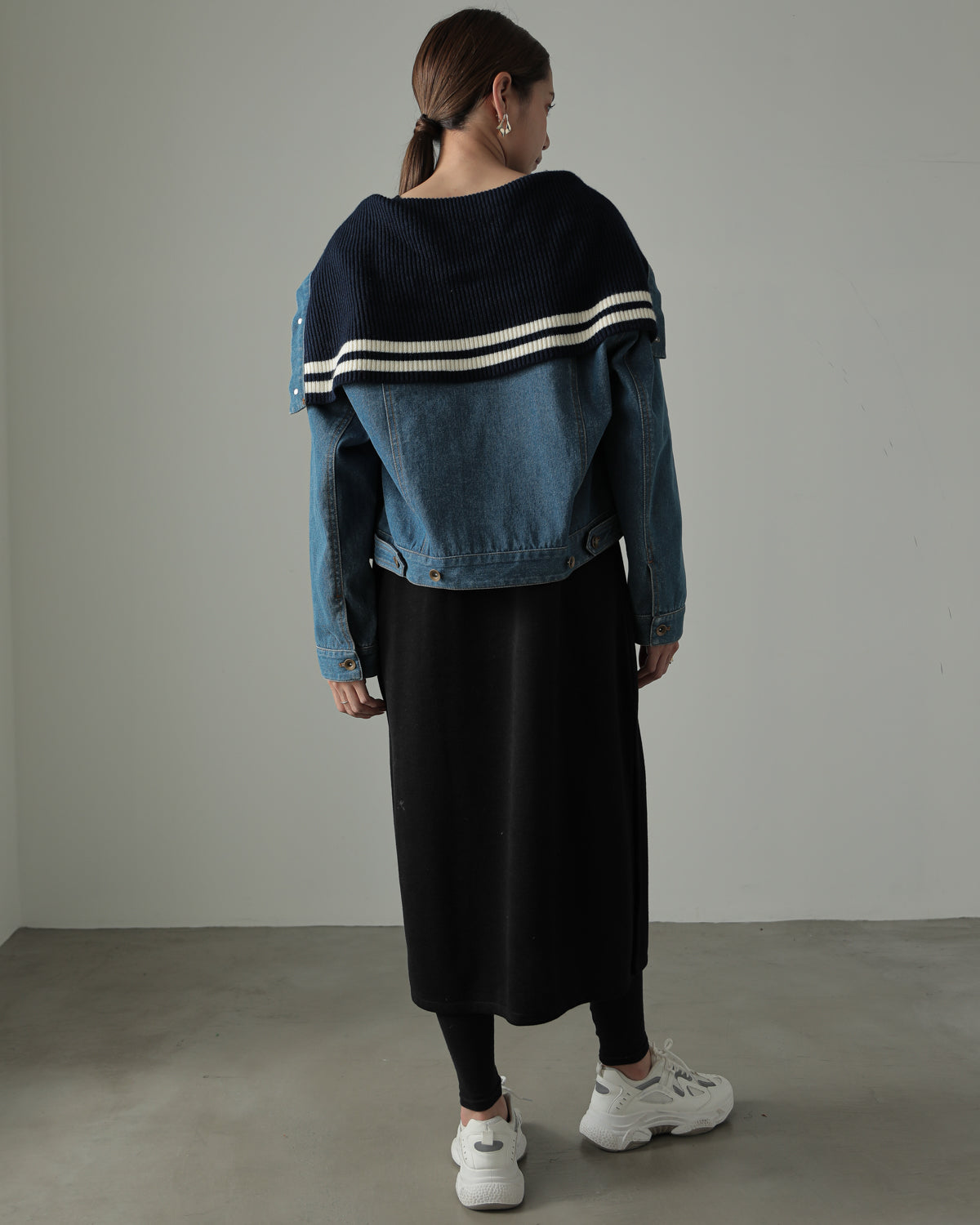 collar knit denim G Jumper