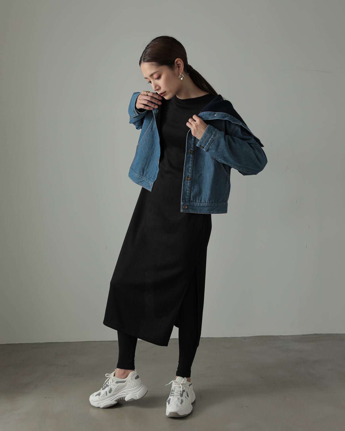 collar knit denim G Jumper