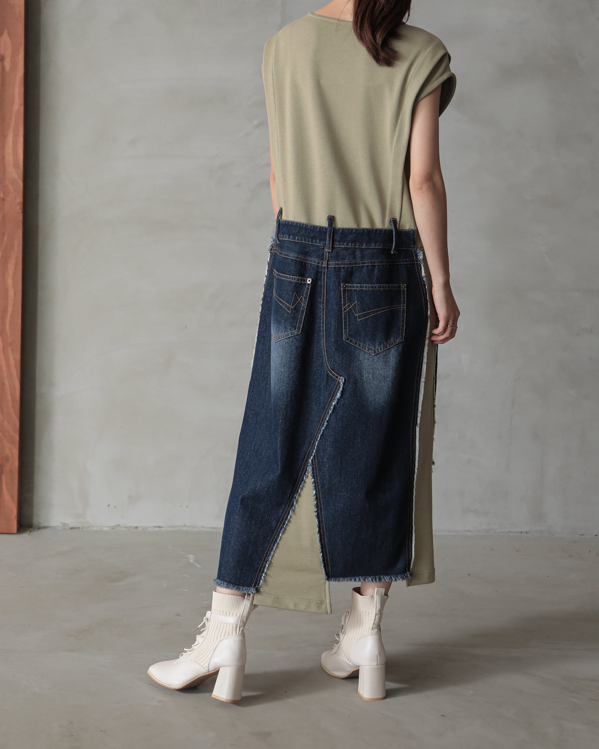 denim pasting one piece