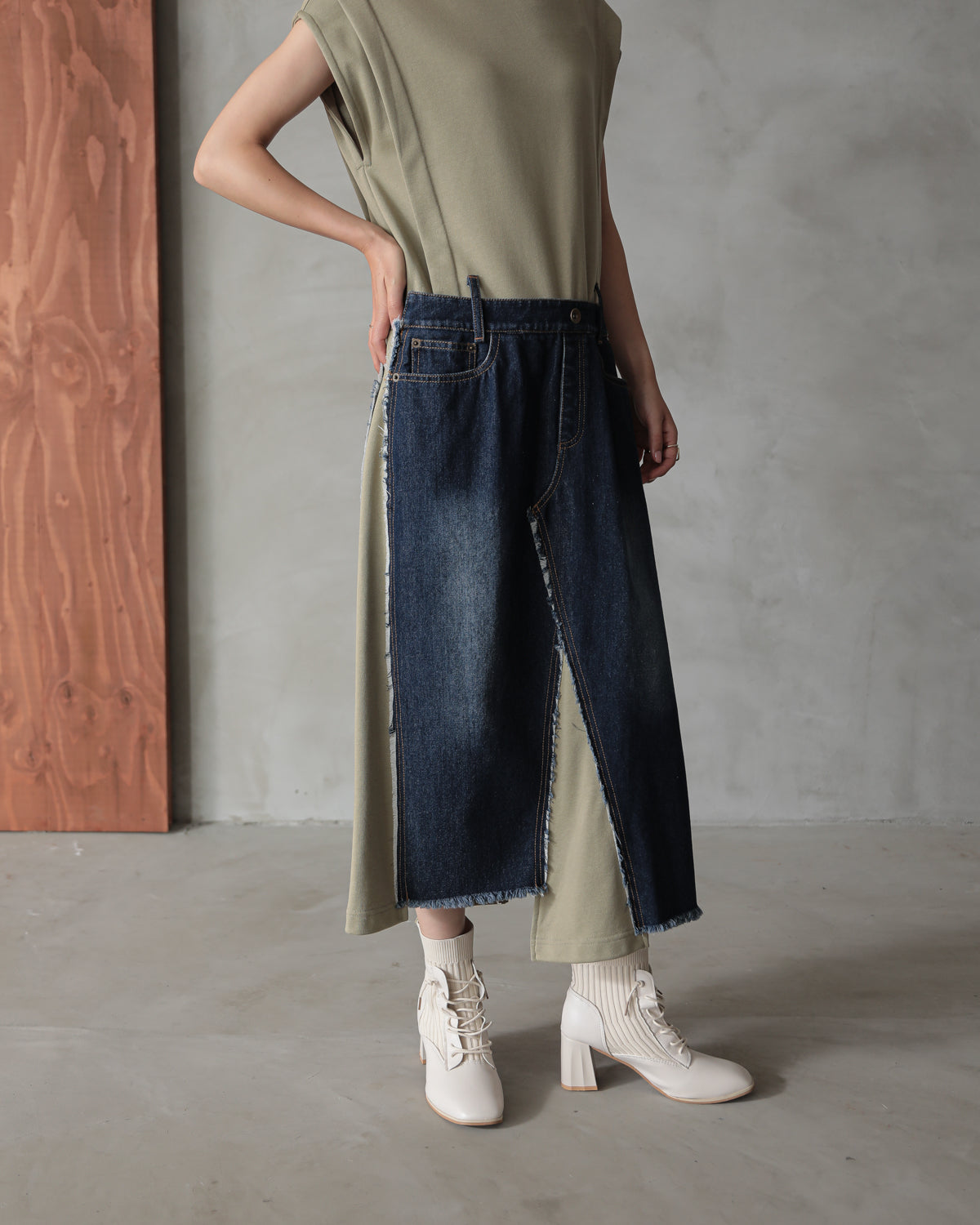 denim pasting one piece